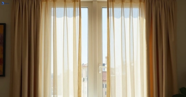 Dull dusty drapes in bell-park-vic before professional cleaning